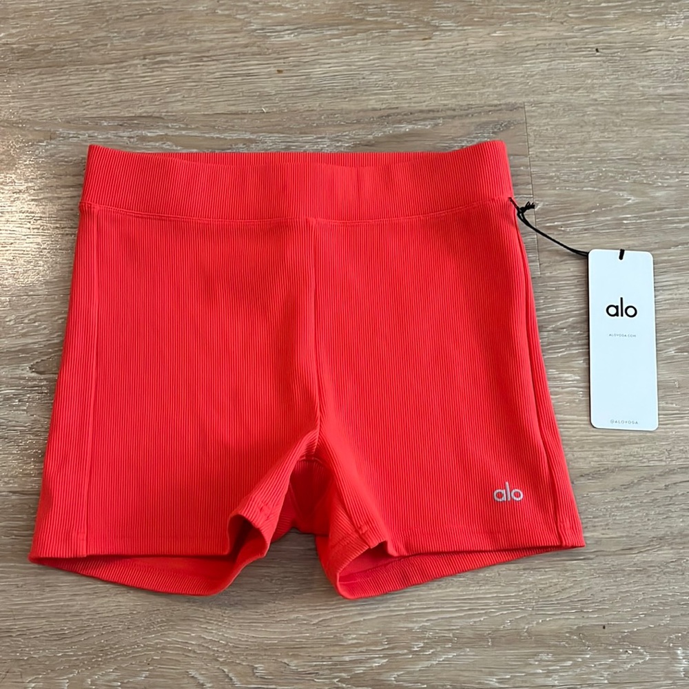 Goddess ribbed high-waist hot short